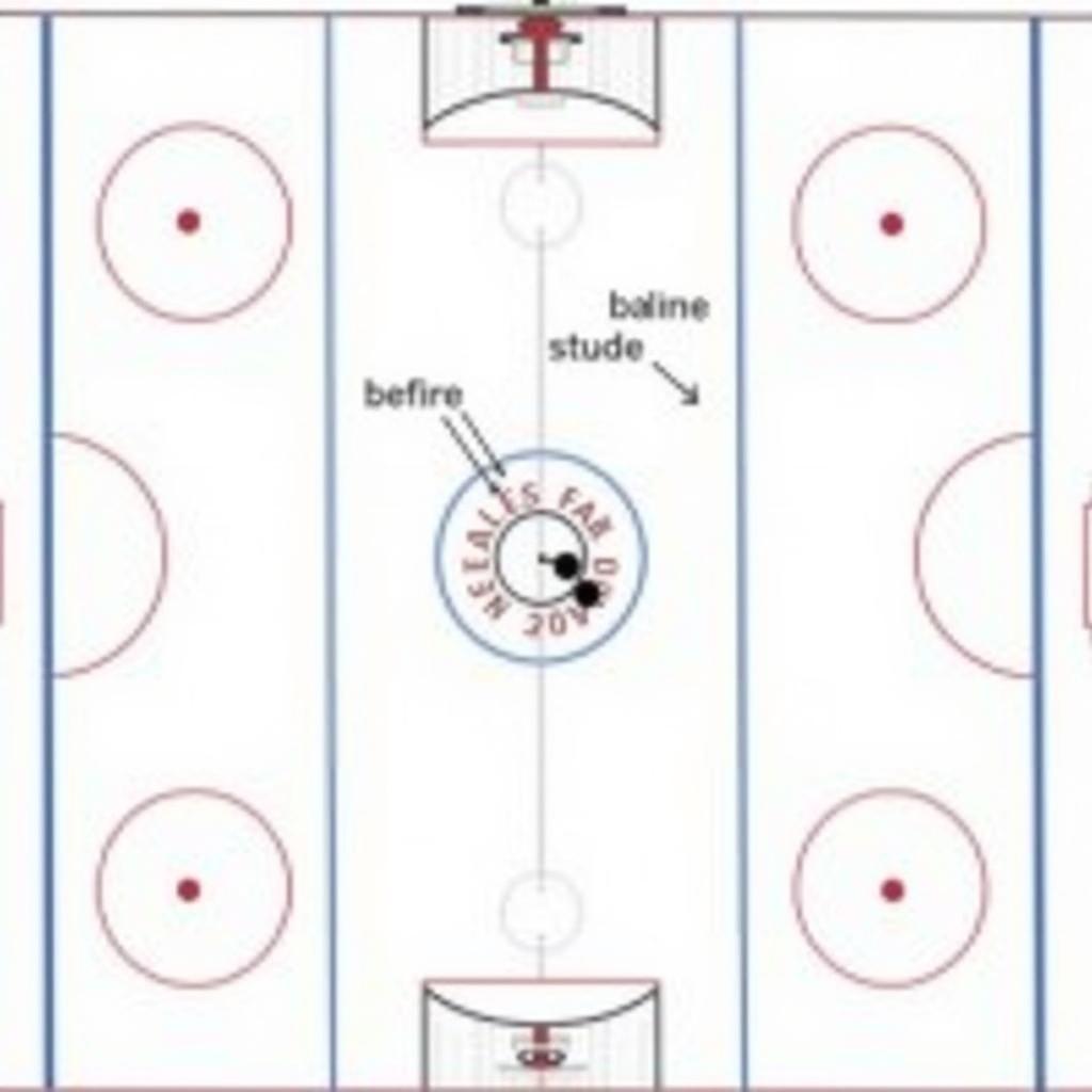 Hockey rink diagram illustrating the skating box dimensions