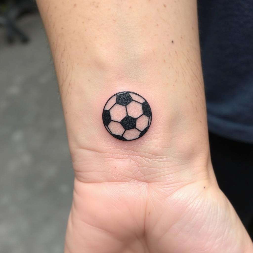 Small Soccer Ball Tattoo on Wrist