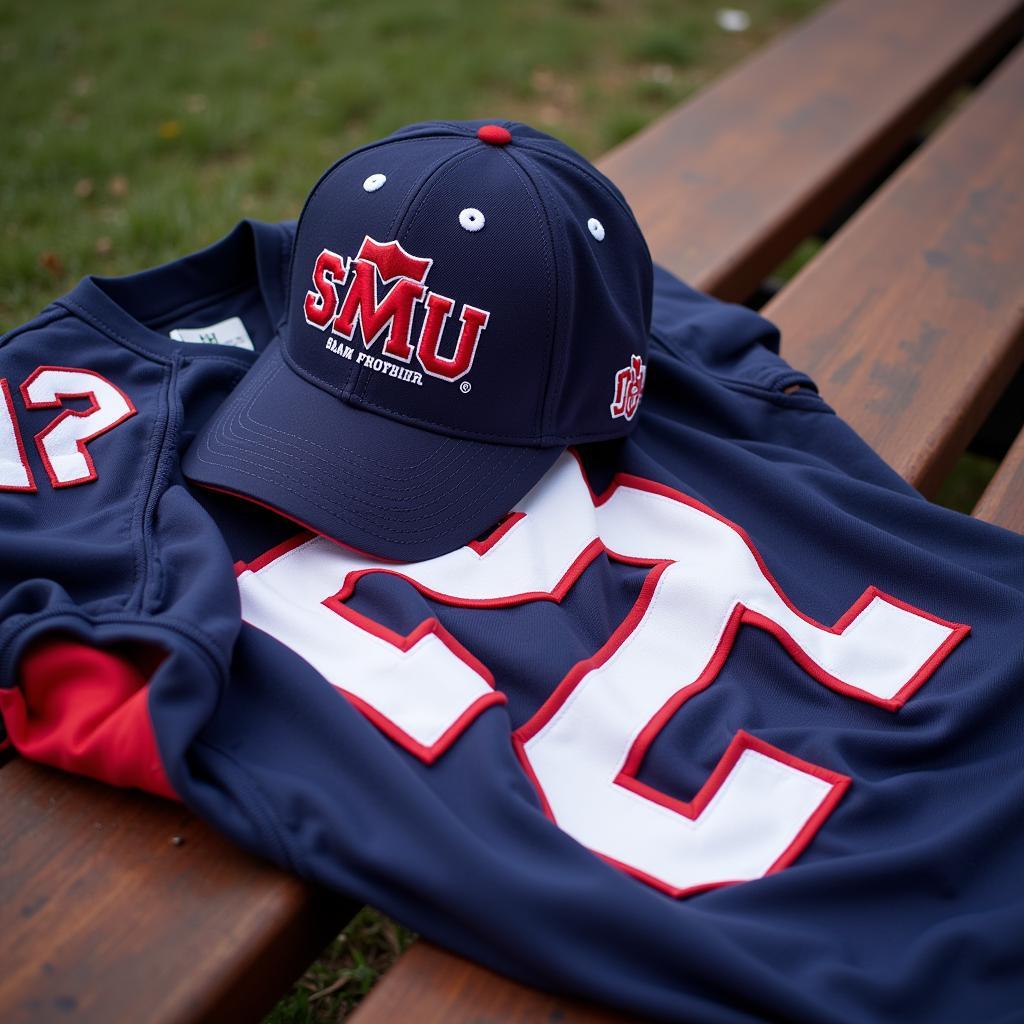 SMU Football Jersey and Hat