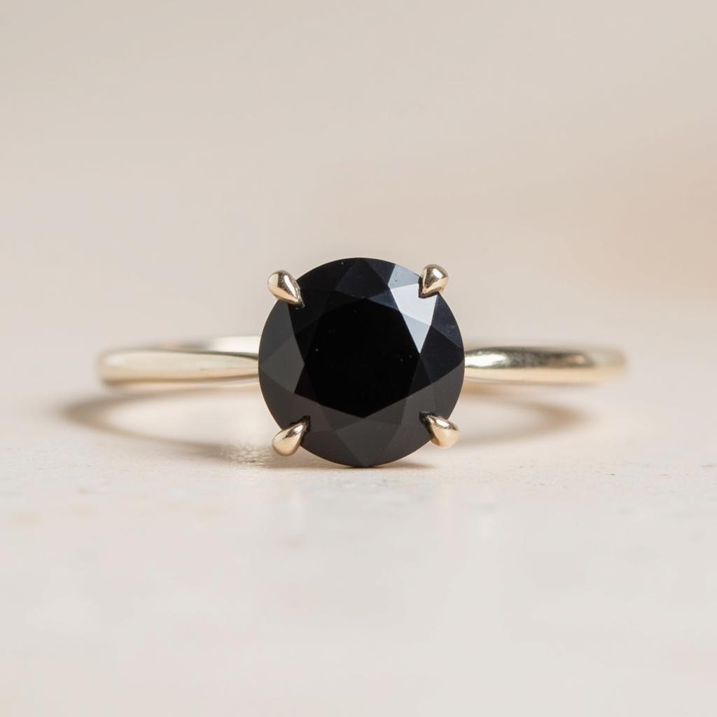 Black Diamond Solitaire Ring Setting