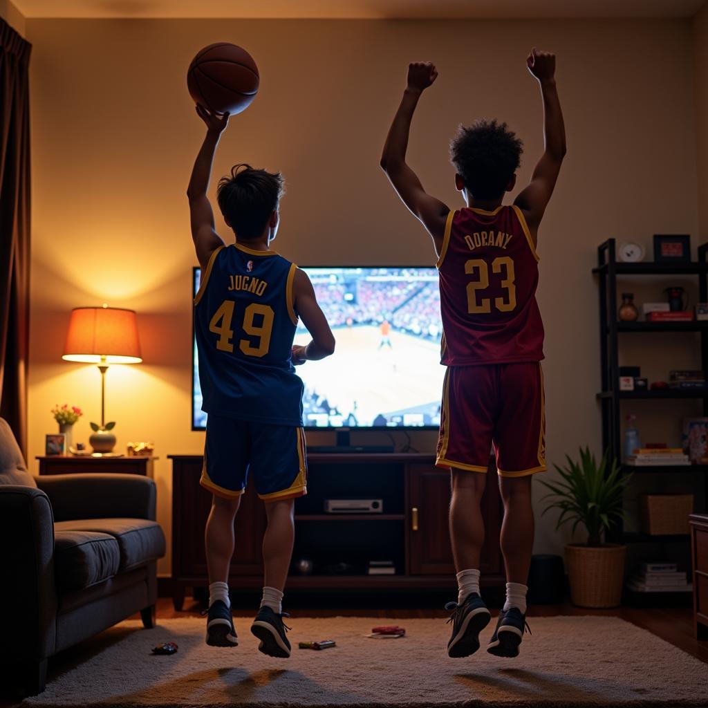 Sports Buddies Celebrating Victory