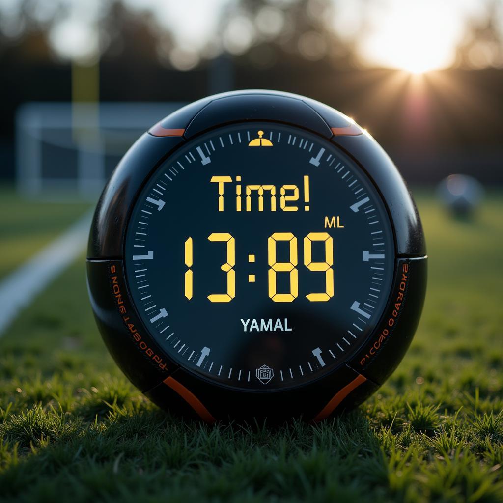 Sports timer clock being used during football training