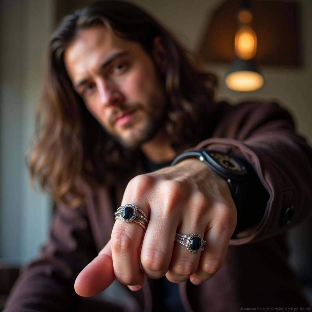 Star Wars fan wearing a ring