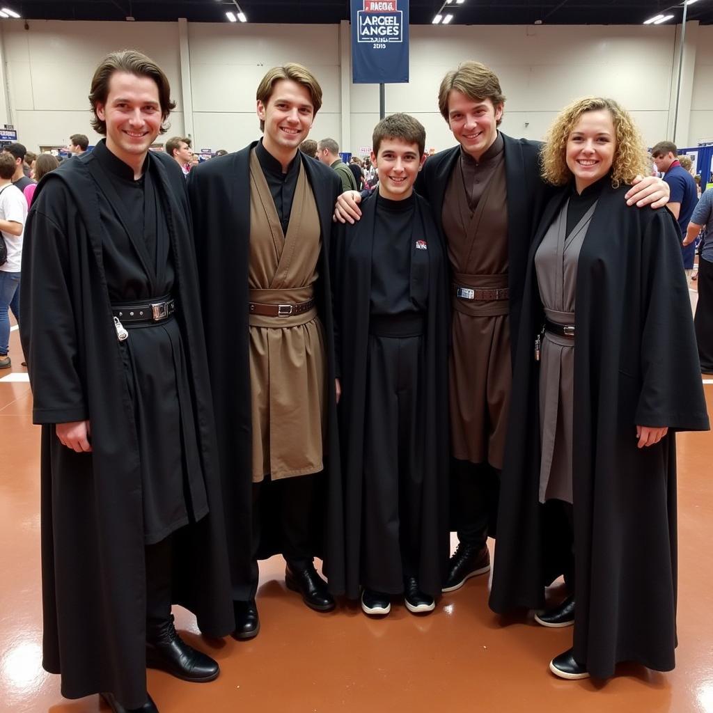 Star Wars fans cosplaying in Anakin Skywalker cloaks