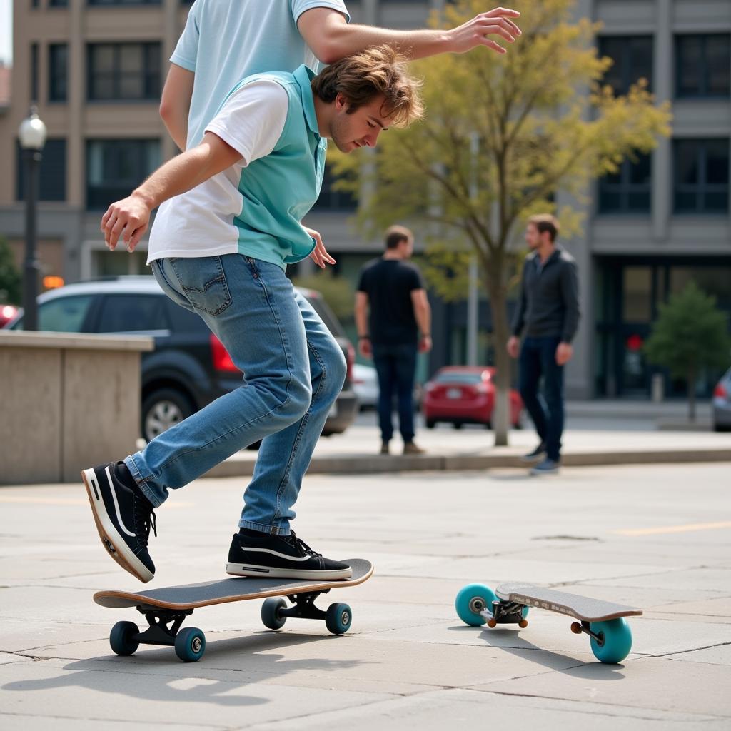 Skater performing tricks with Street Lite wheels