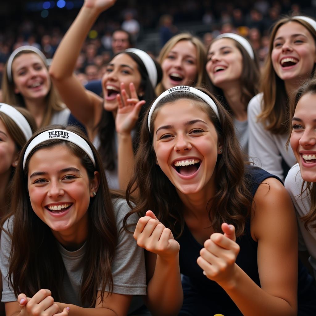 Students Showing Spirit with Matching Headbands