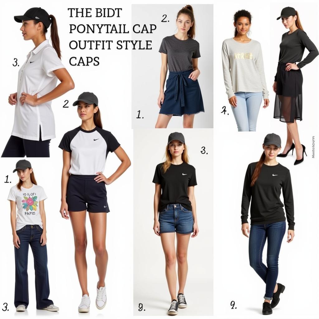 Outfit ideas incorporating ponytail caps