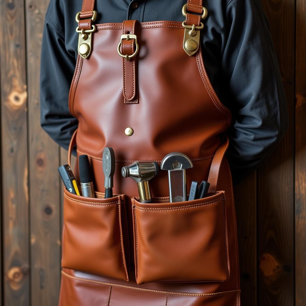 Leather Apron with Suspenders