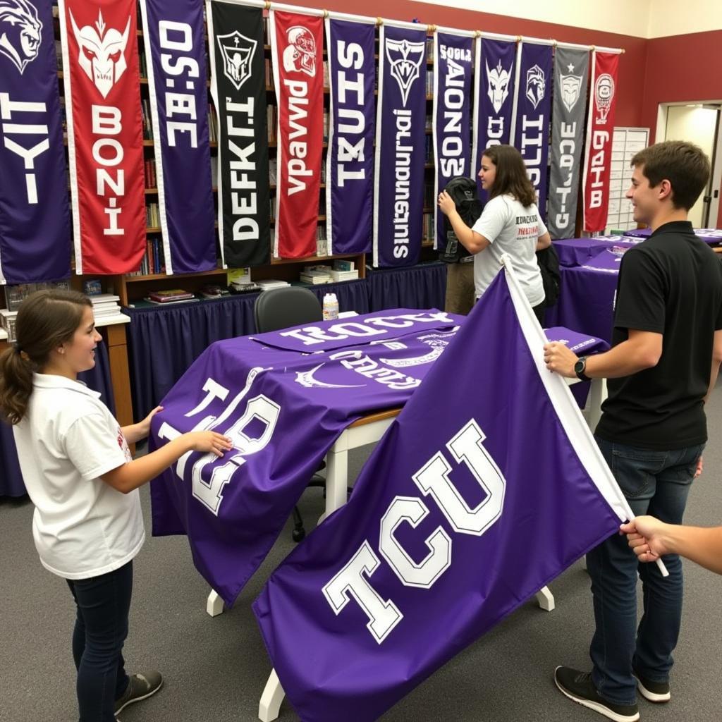 TCU flag for sale at a retail store