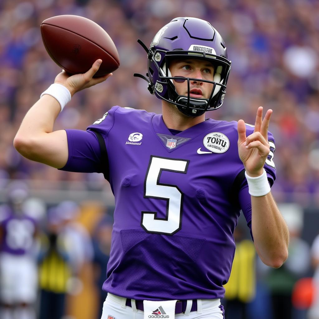 TCU Quarterback Max Duggan Throwing Pass