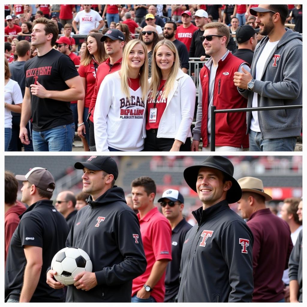 Fans prepared for various weather conditions in their Texas Tech gear.