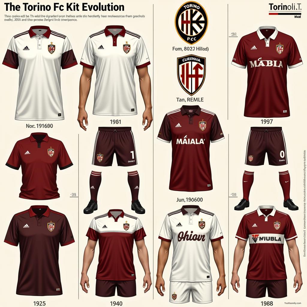 Torino FC Kit Historic Evolution