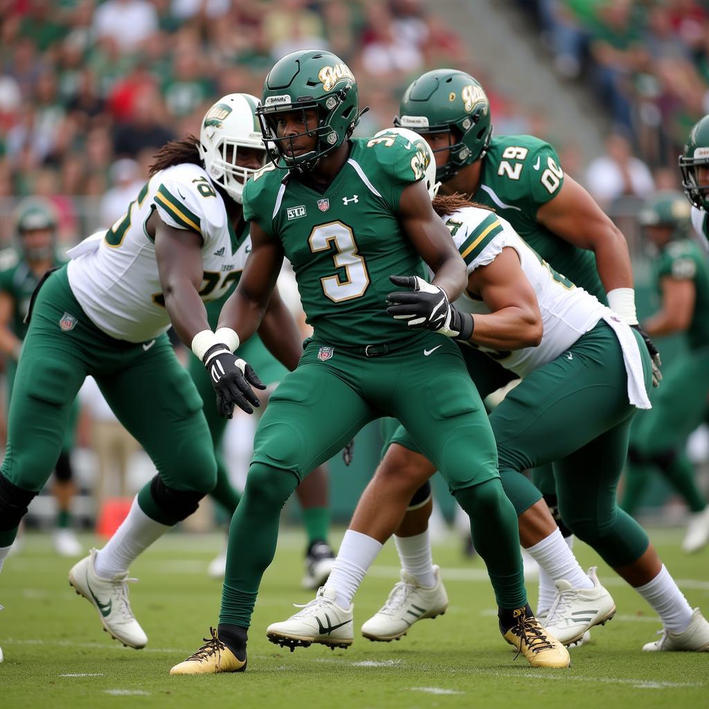 Tulane Green Wave Football Players in Uniforms