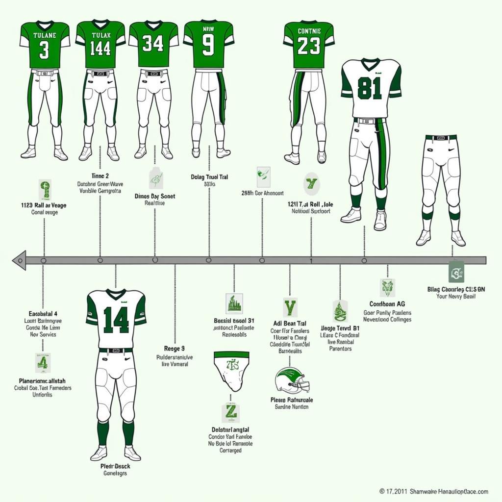 Evolution of Tulane Green Wave Football Uniforms