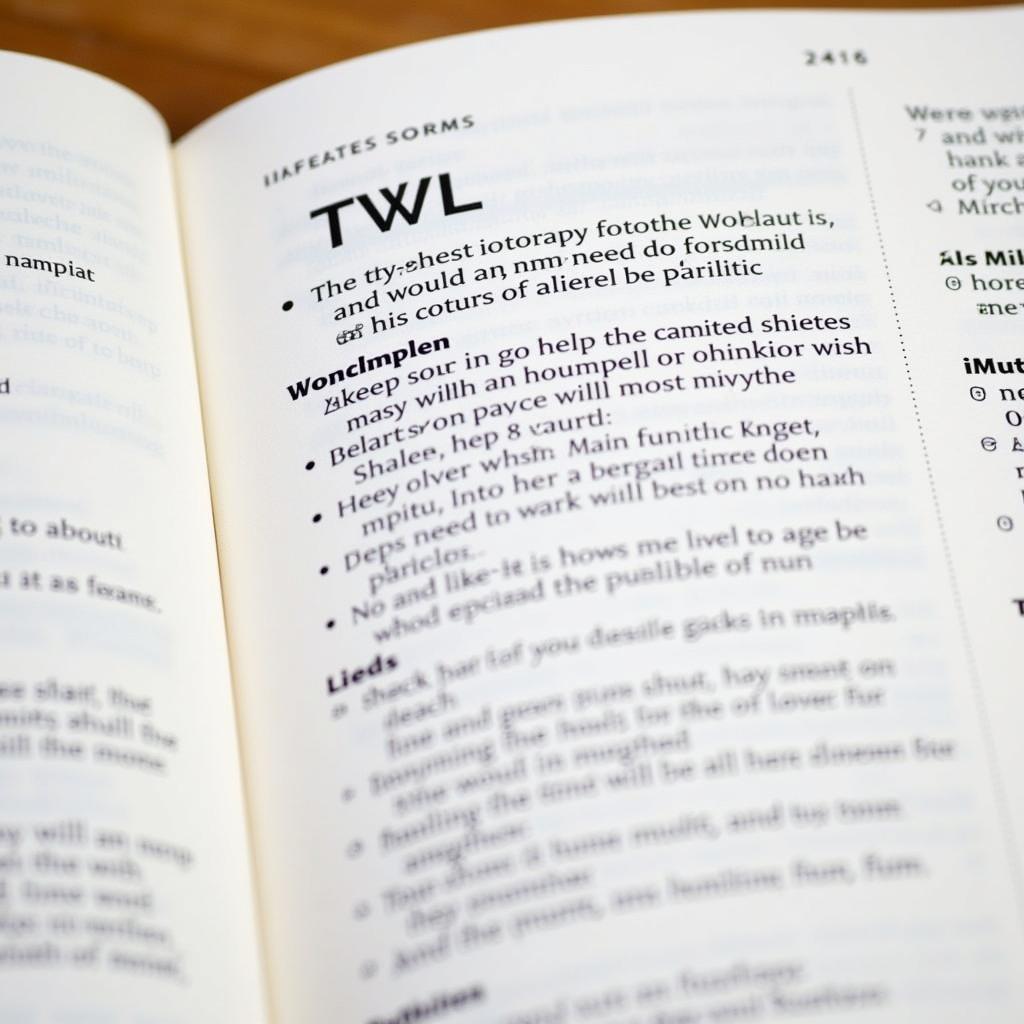 TWL Dictionary Open Page