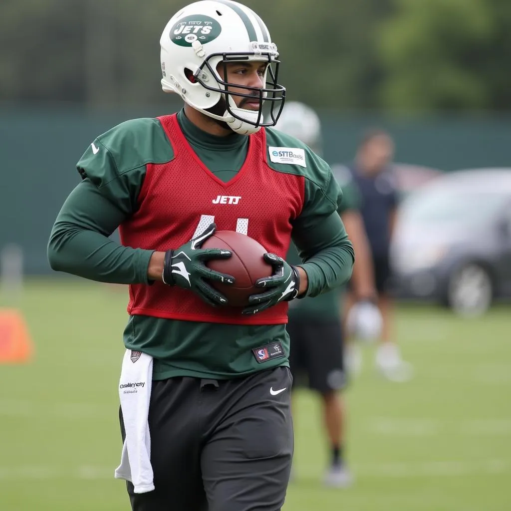 Tyler Boyd practicing with the New York Jets