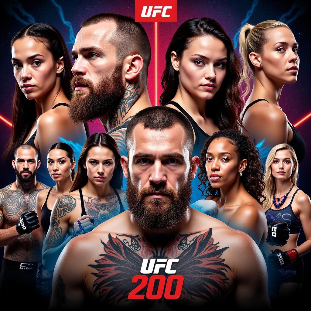 UFC 200 poster featuring champions