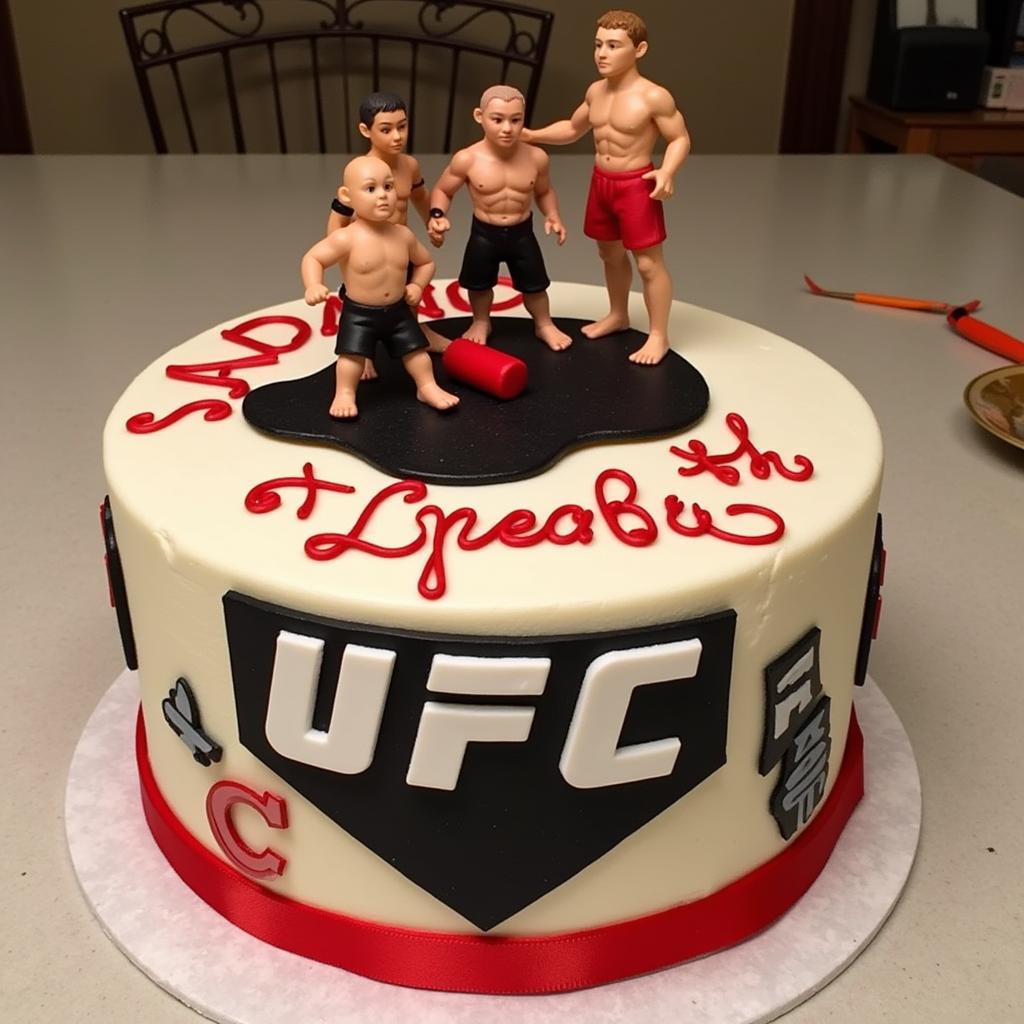 UFC Cake Topper on a Cake