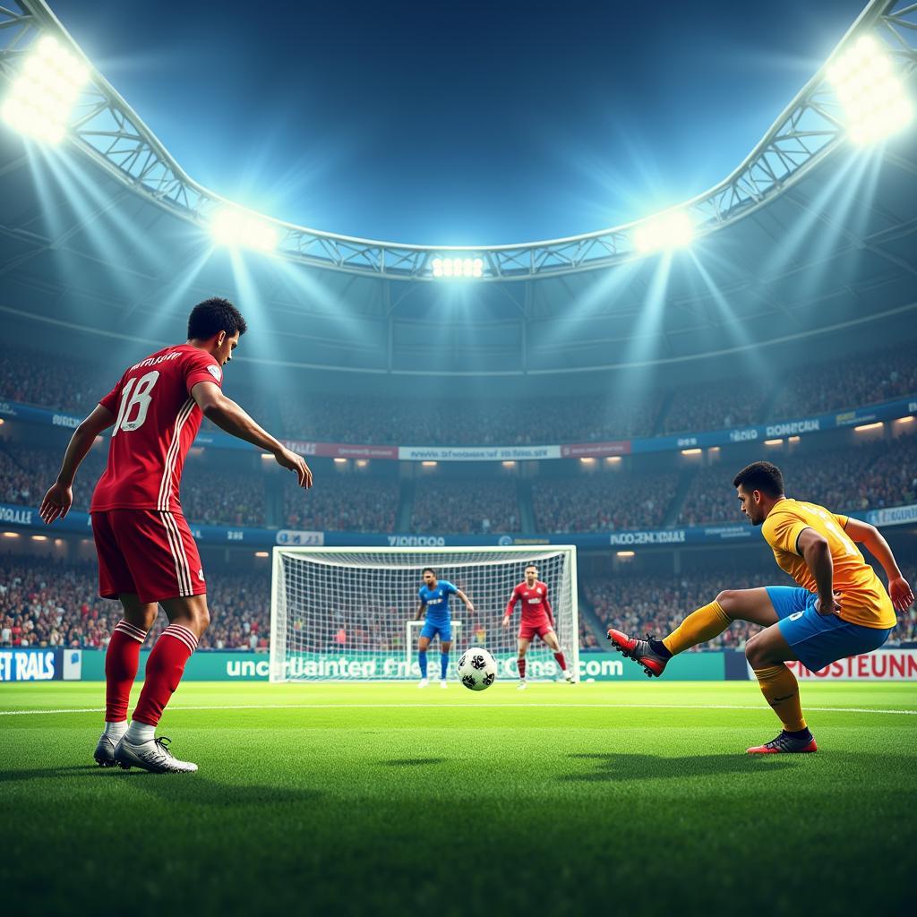 Exciting gameplay of an unblocked free kick game