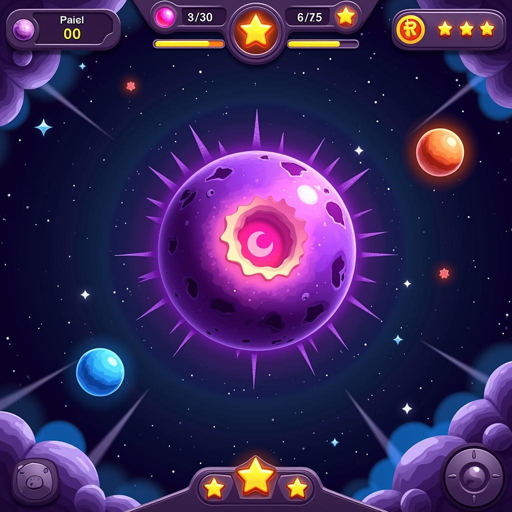 Gameplay of an unblocked galaxy clicker game