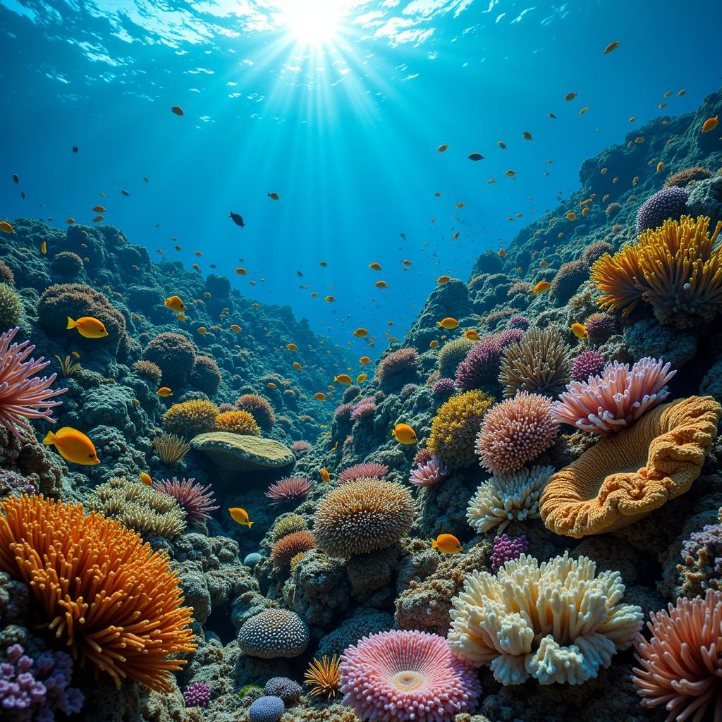 Vibrant coral reef underwater wallpaper