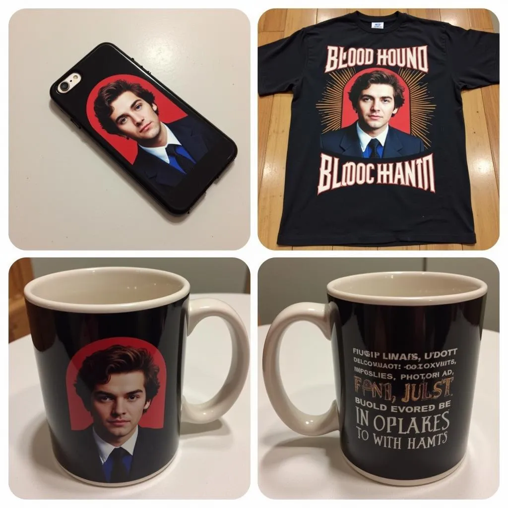 A Bloodhound phone case and a mug featuring his image