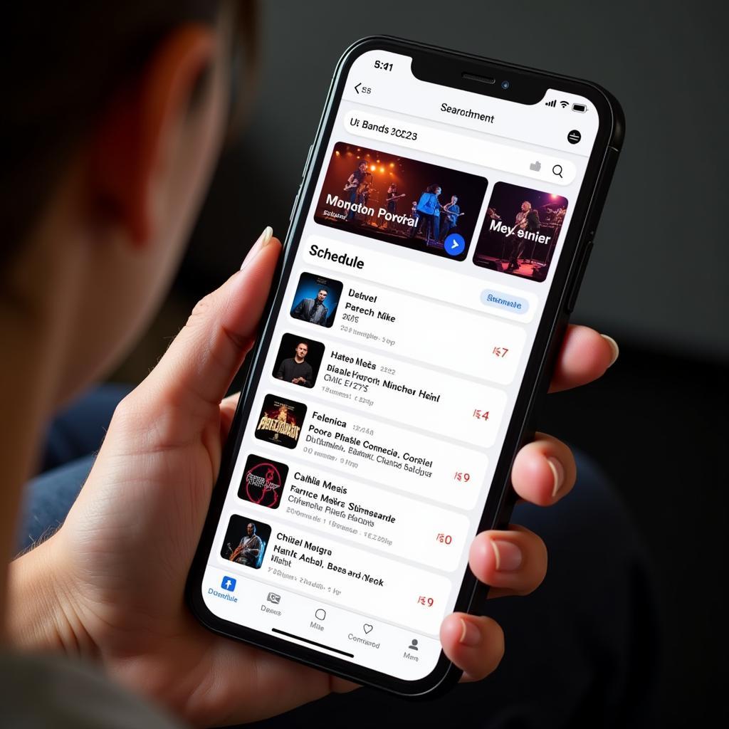 US Bands 2023 Schedule Search on Mobile