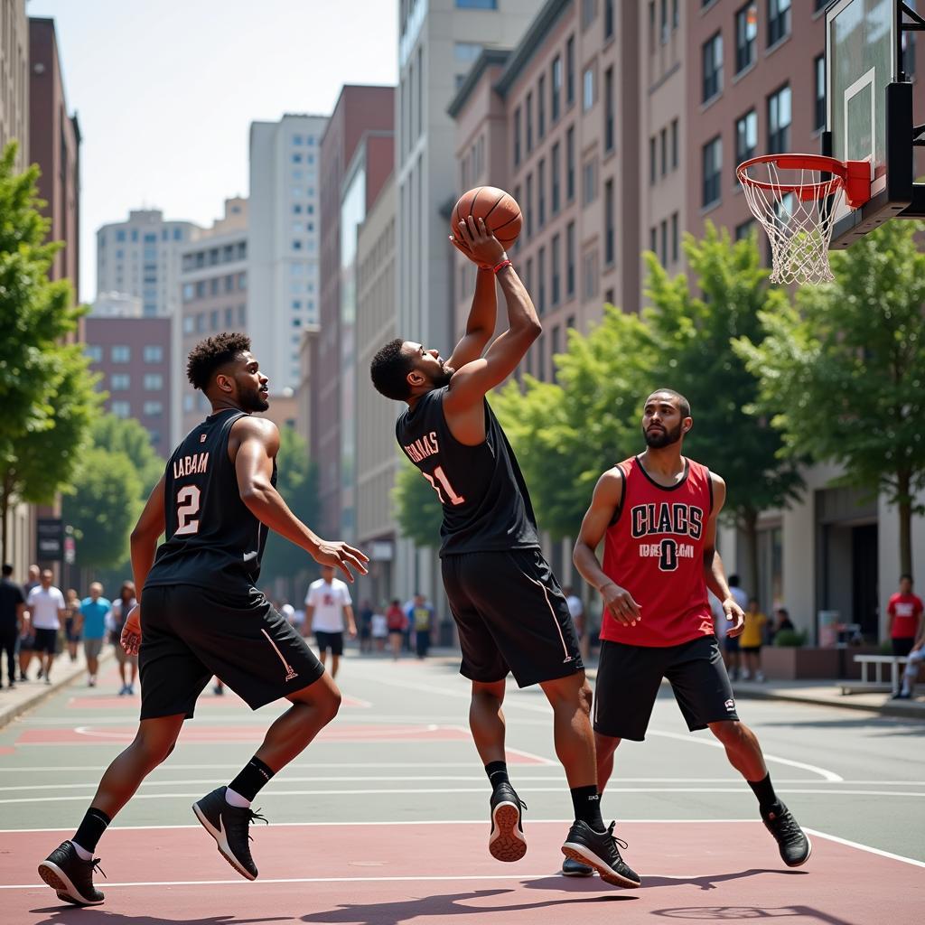 Vakeo Urbano dominating the streetball court