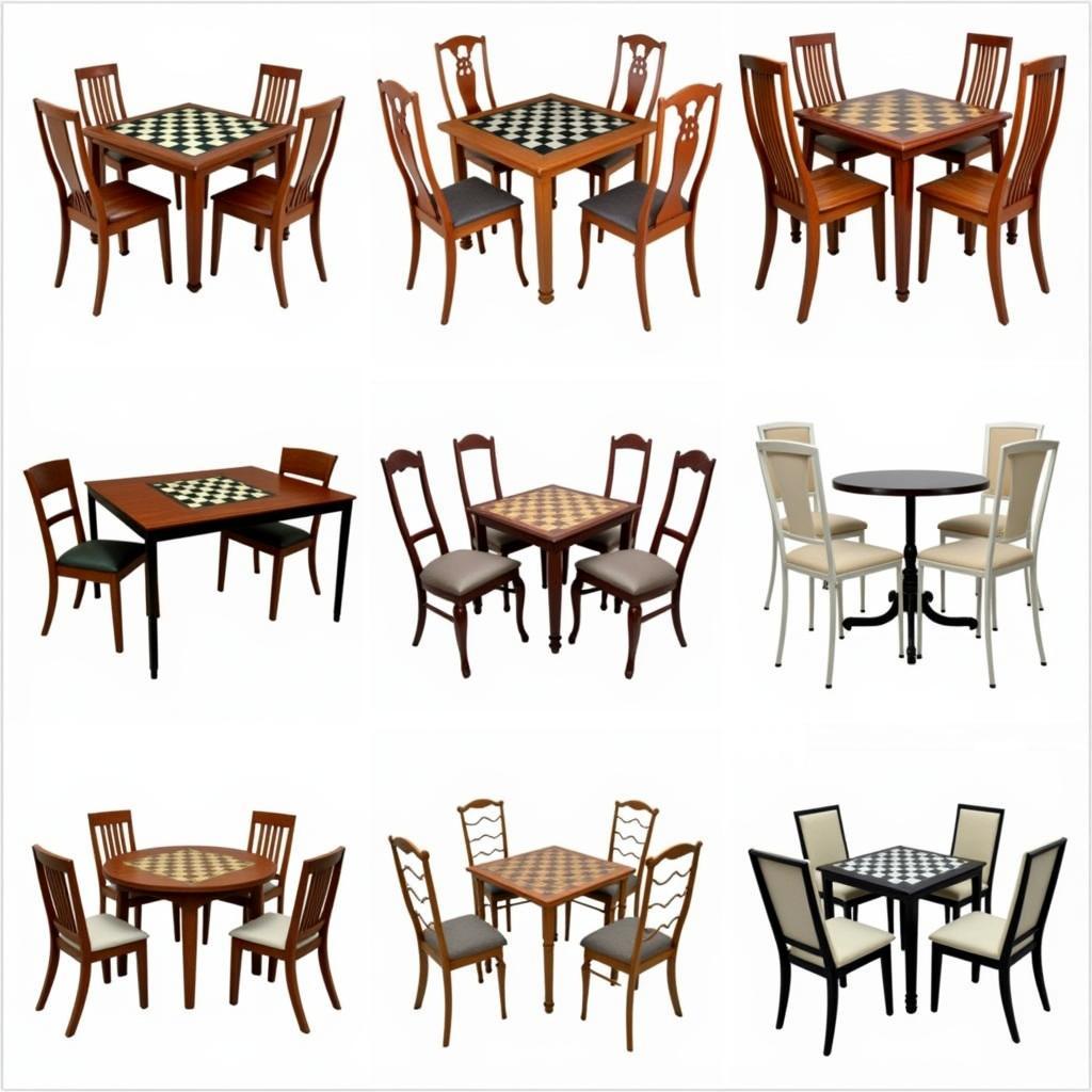 Variety of Chess Table and Chair Sets