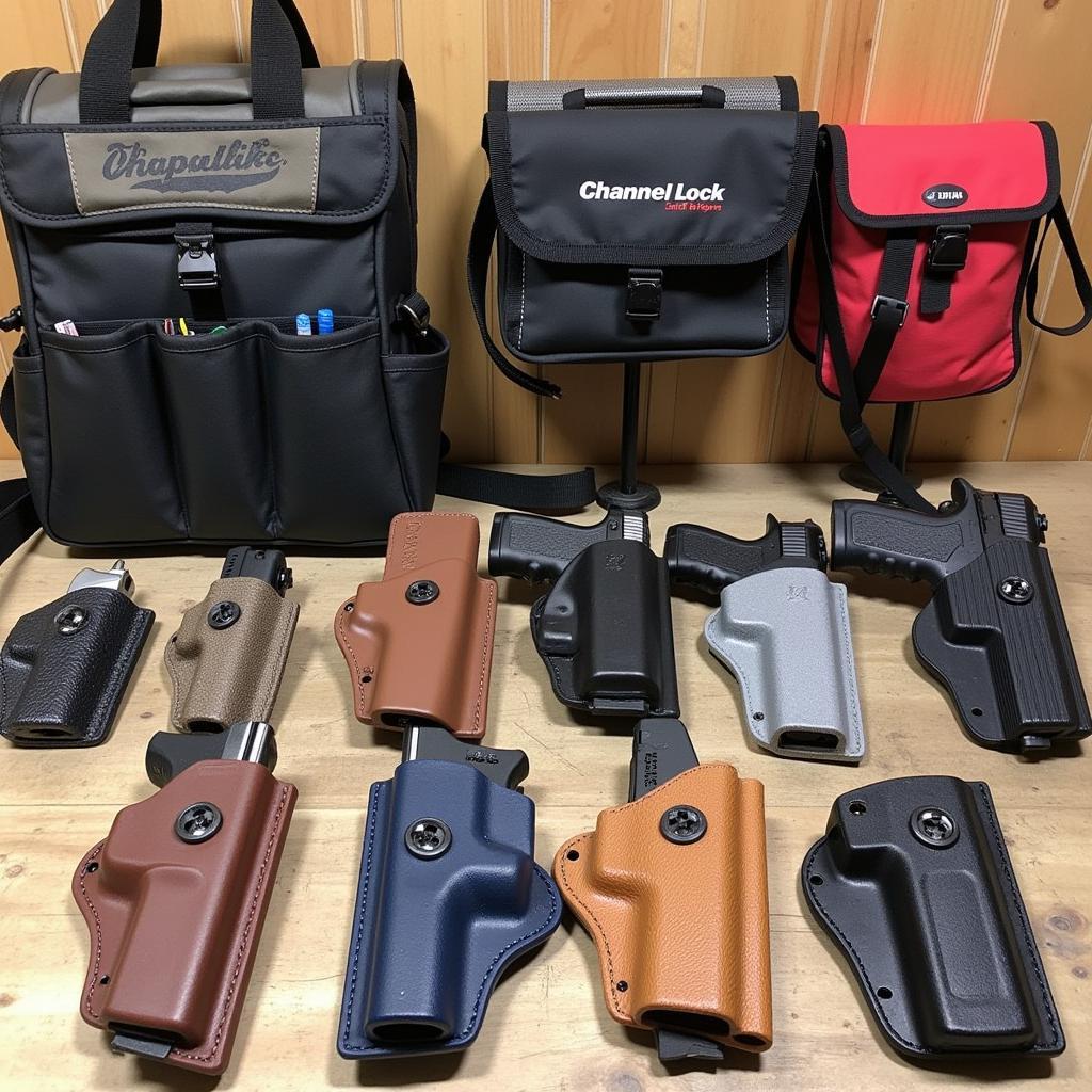 Display of Various Channel Lock Holsters