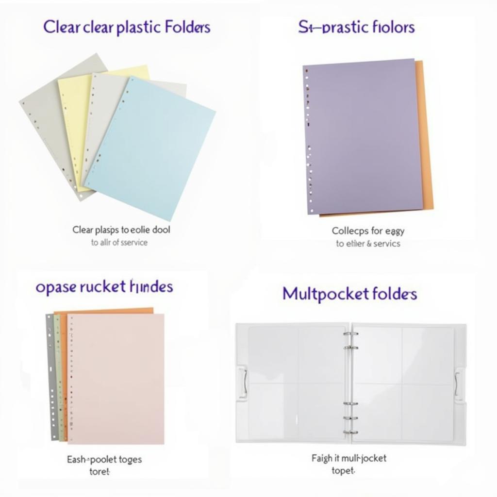 Different types of folders with reinforced holes suitable for collectors