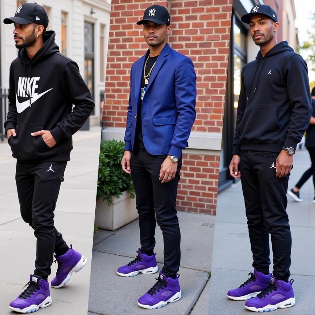 Streetwear Styles Showcasing the Versatility of Purple and Black Jordan 6s