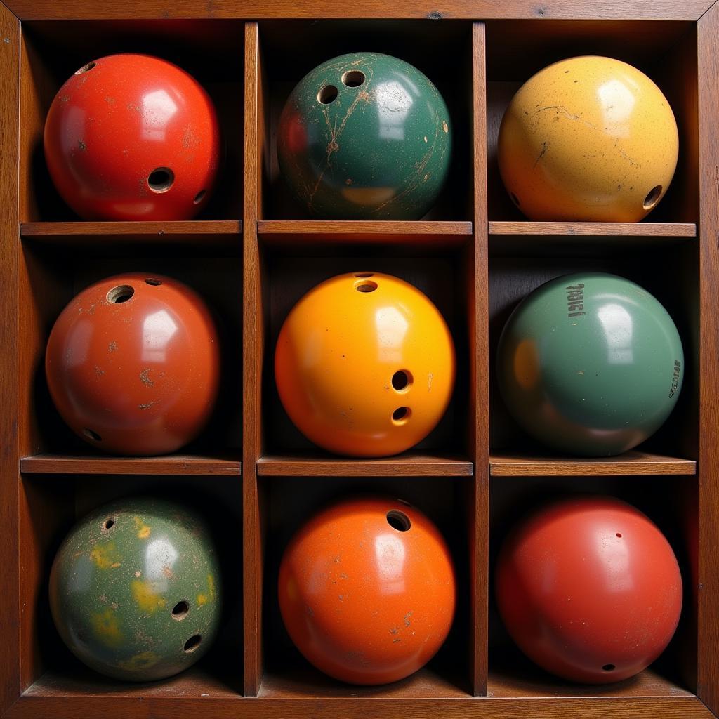 Collection of Vintage Bowling Balls