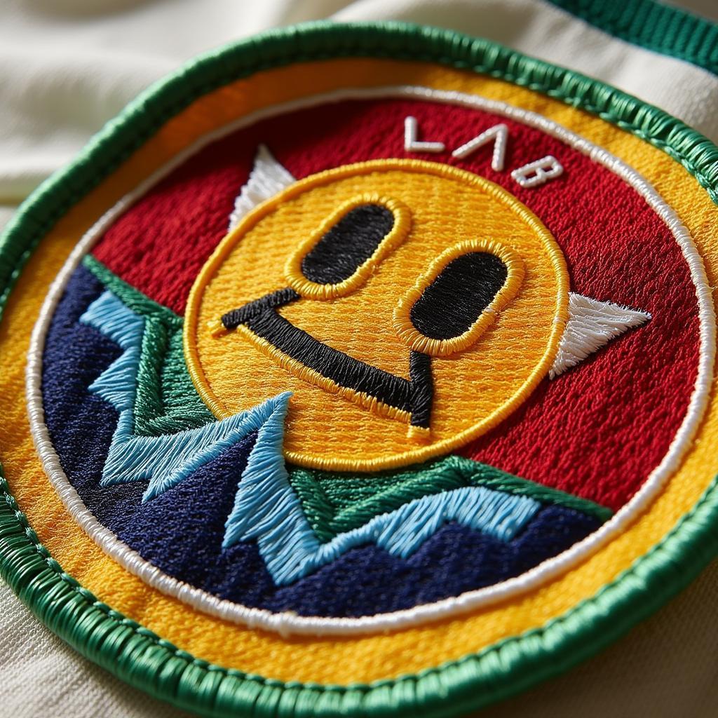 Close-up of a vintage Copa America patch showcasing intricate embroidery.