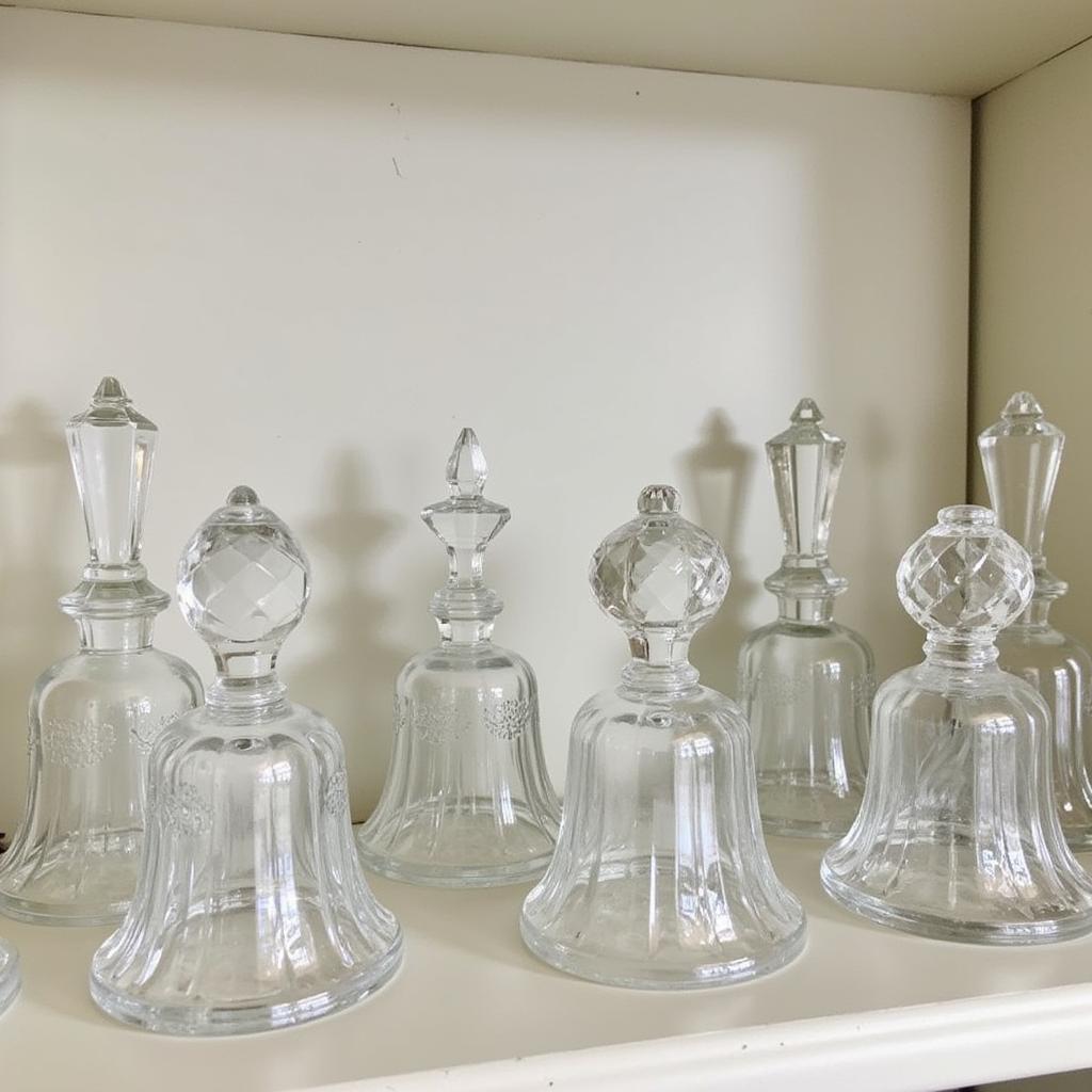 A collection of sparkling vintage crystal bells