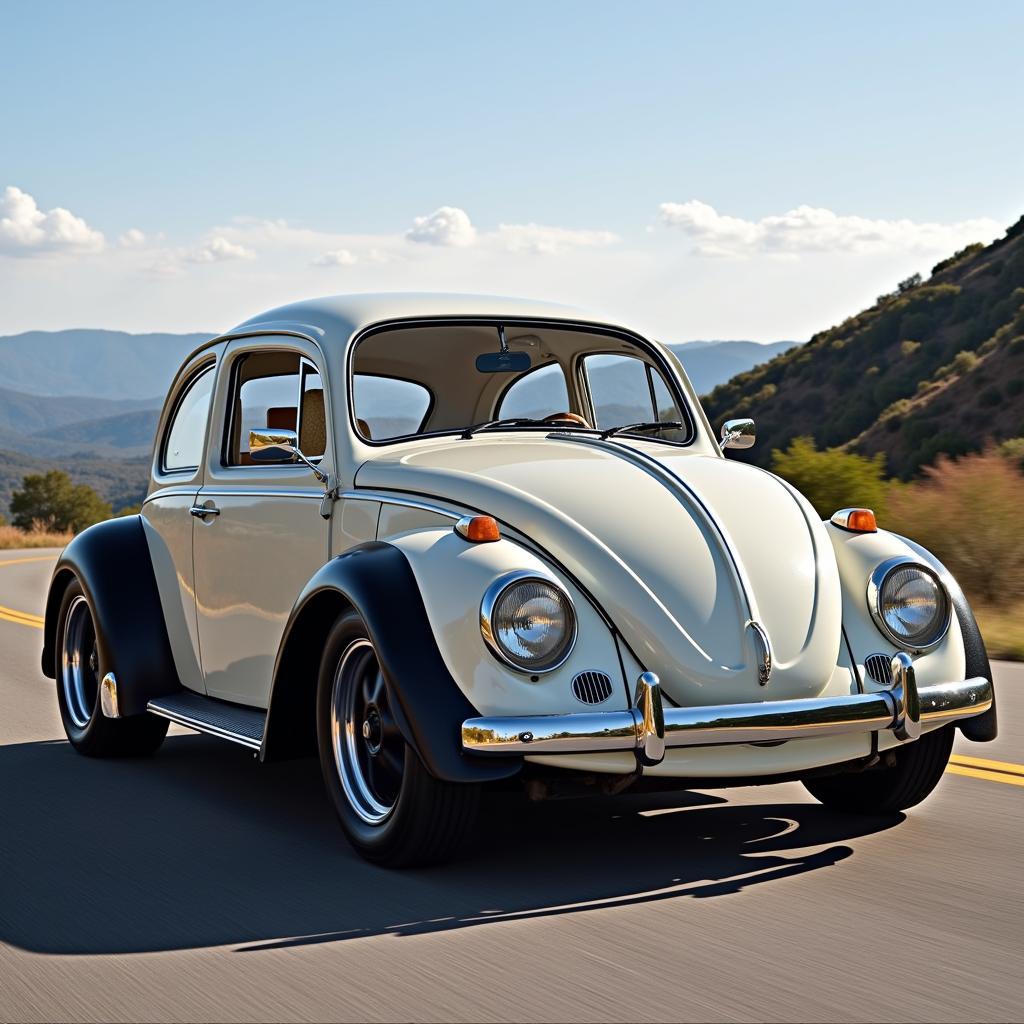 VW Bug with Wide Fenders on the Road