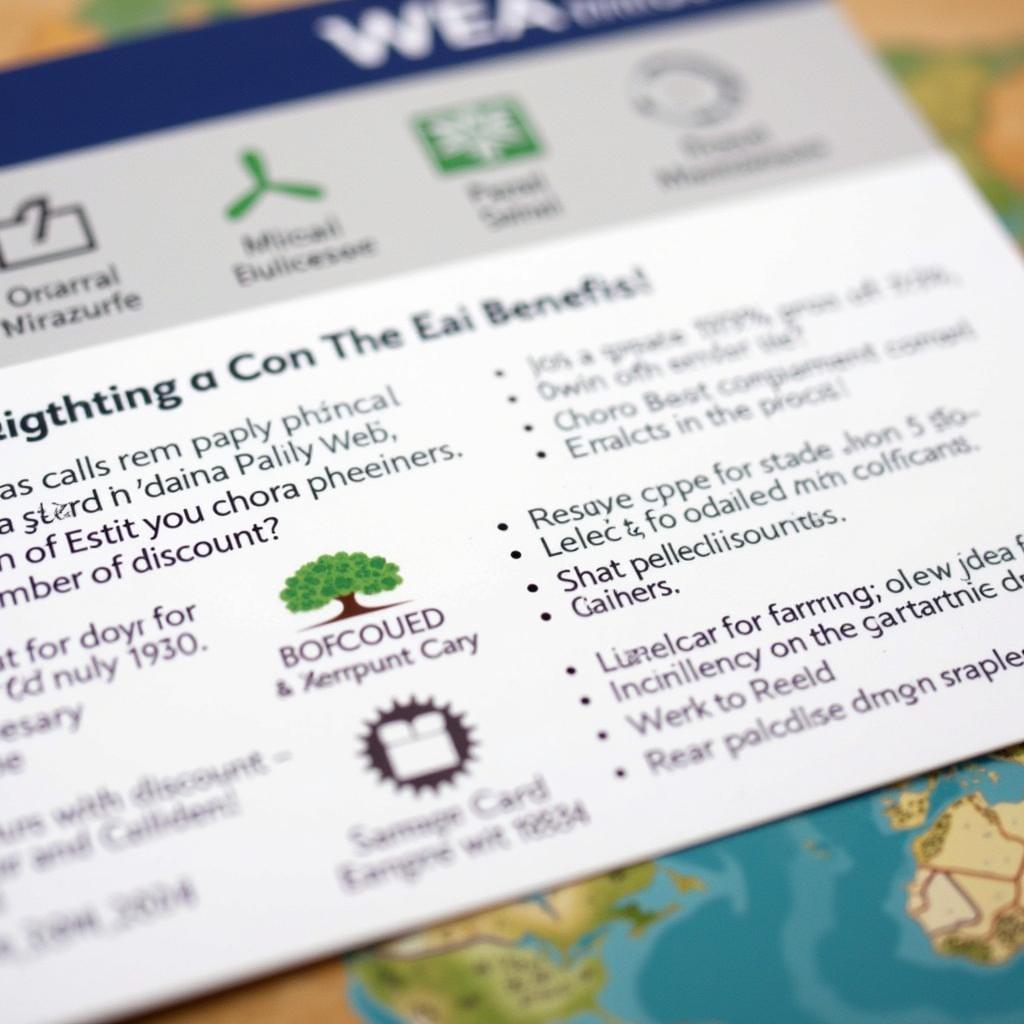 WEA membership card with discounts