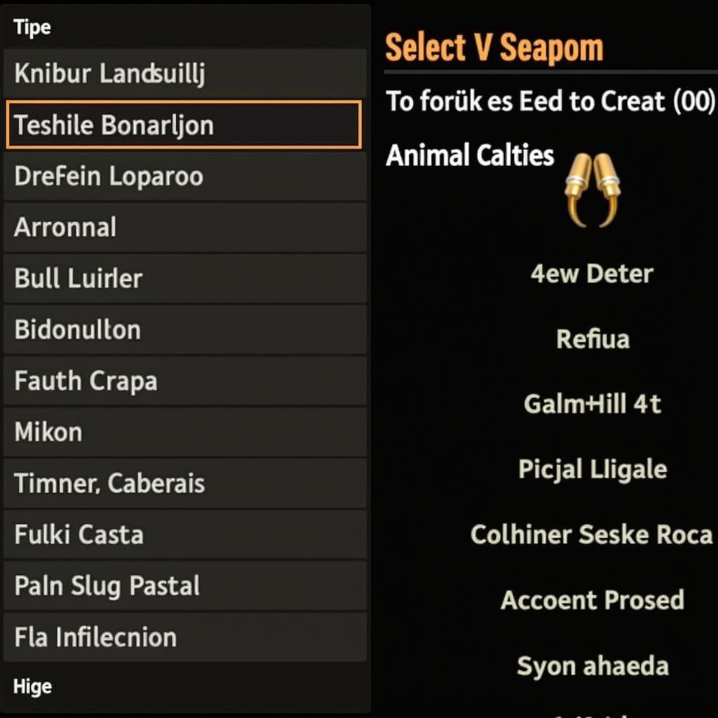 Weapon and Ammunition Selection in the Hunter: Call of the Wild