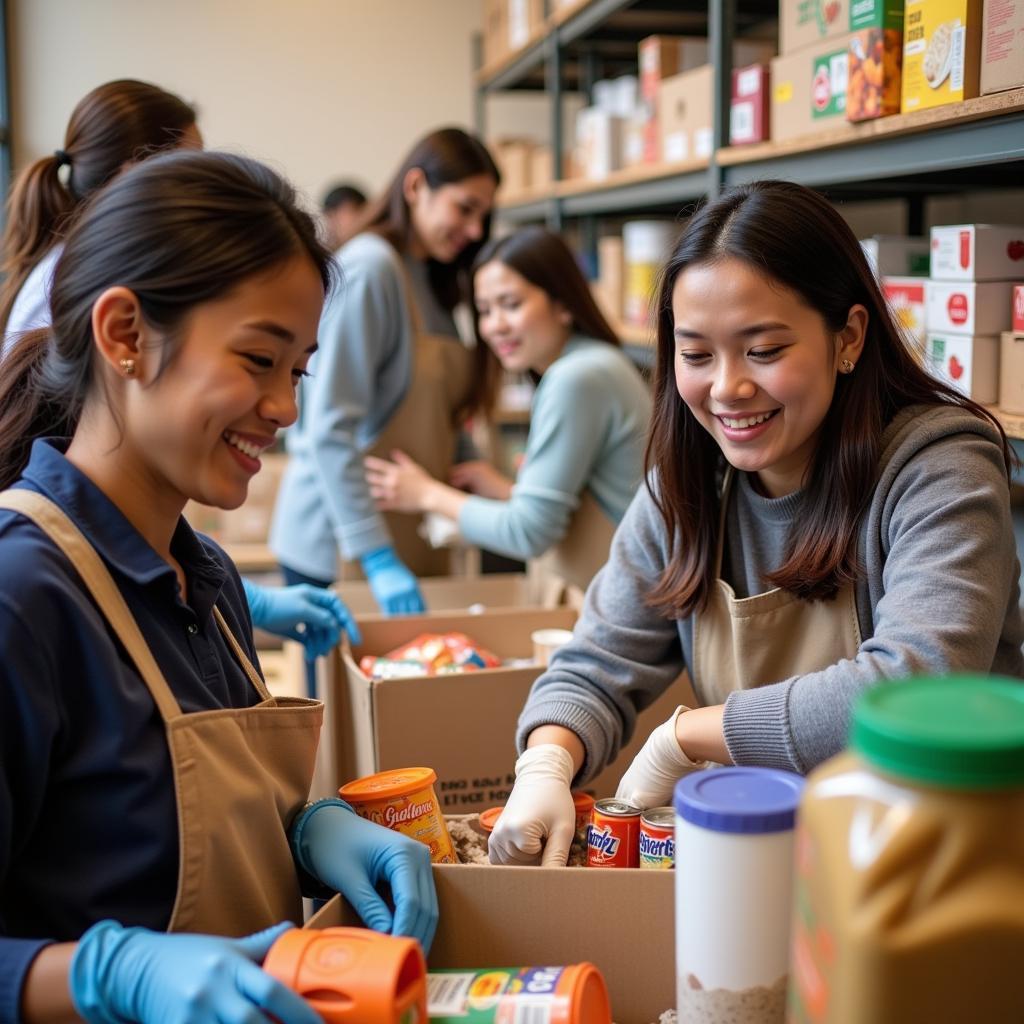 Volunteering at a Food Bank for Wholesome Action