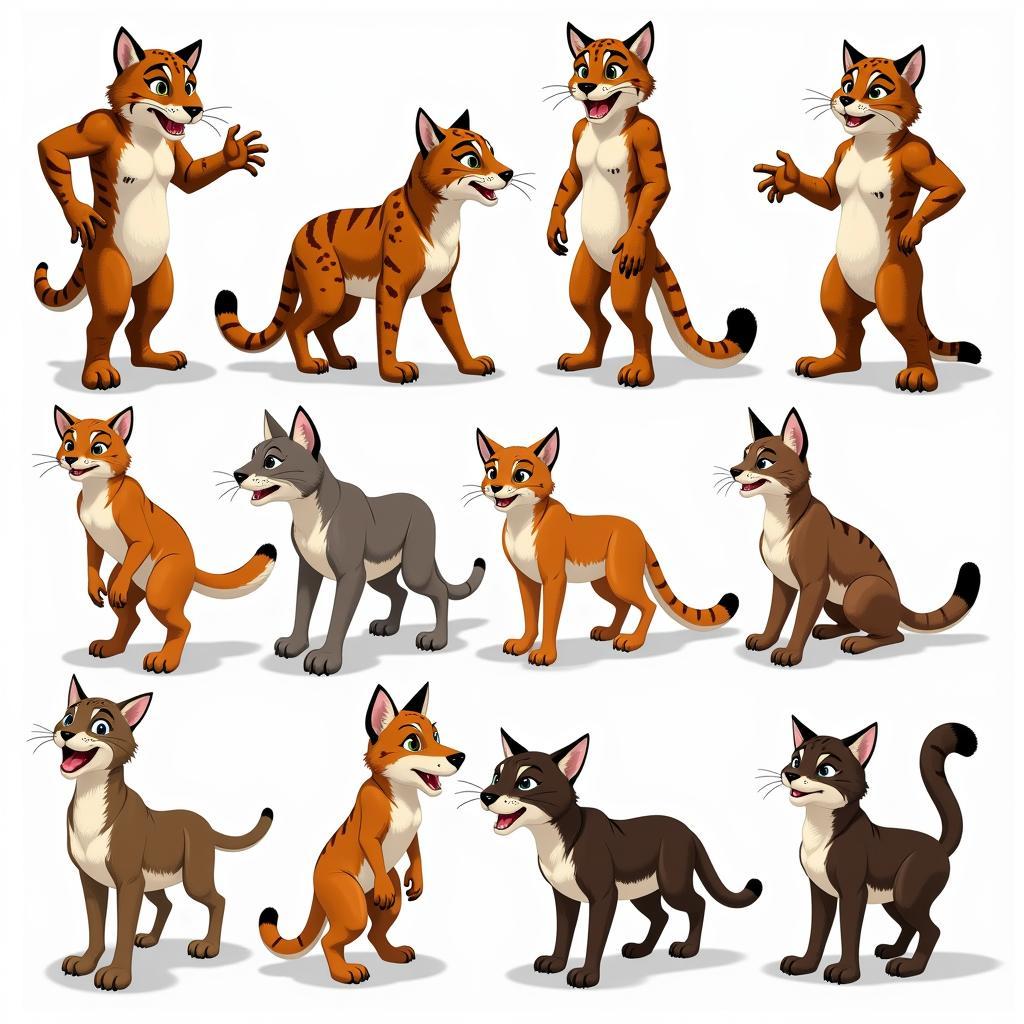 Different Wildcat Mascot Suit Designs