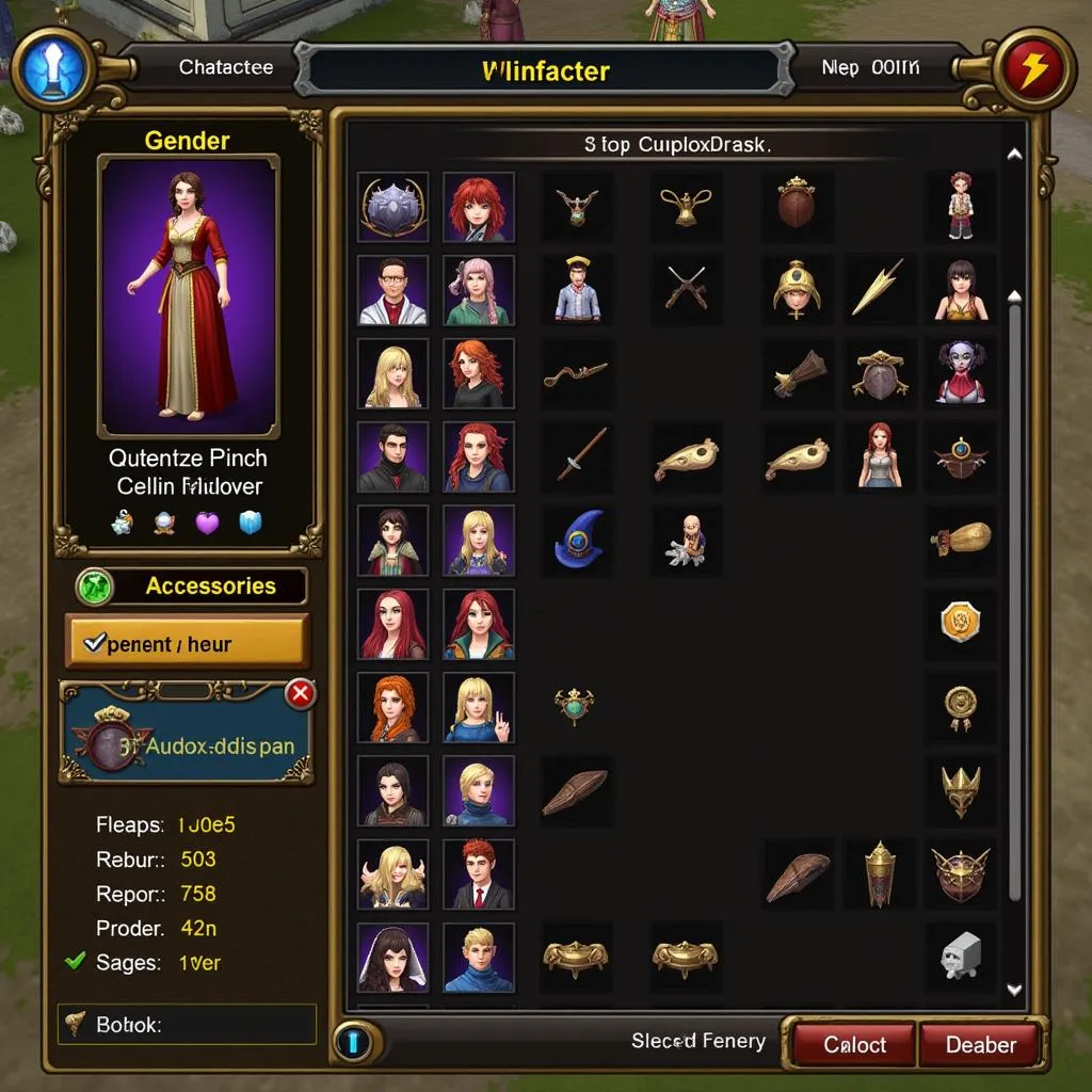 Wizard101 character customization screen