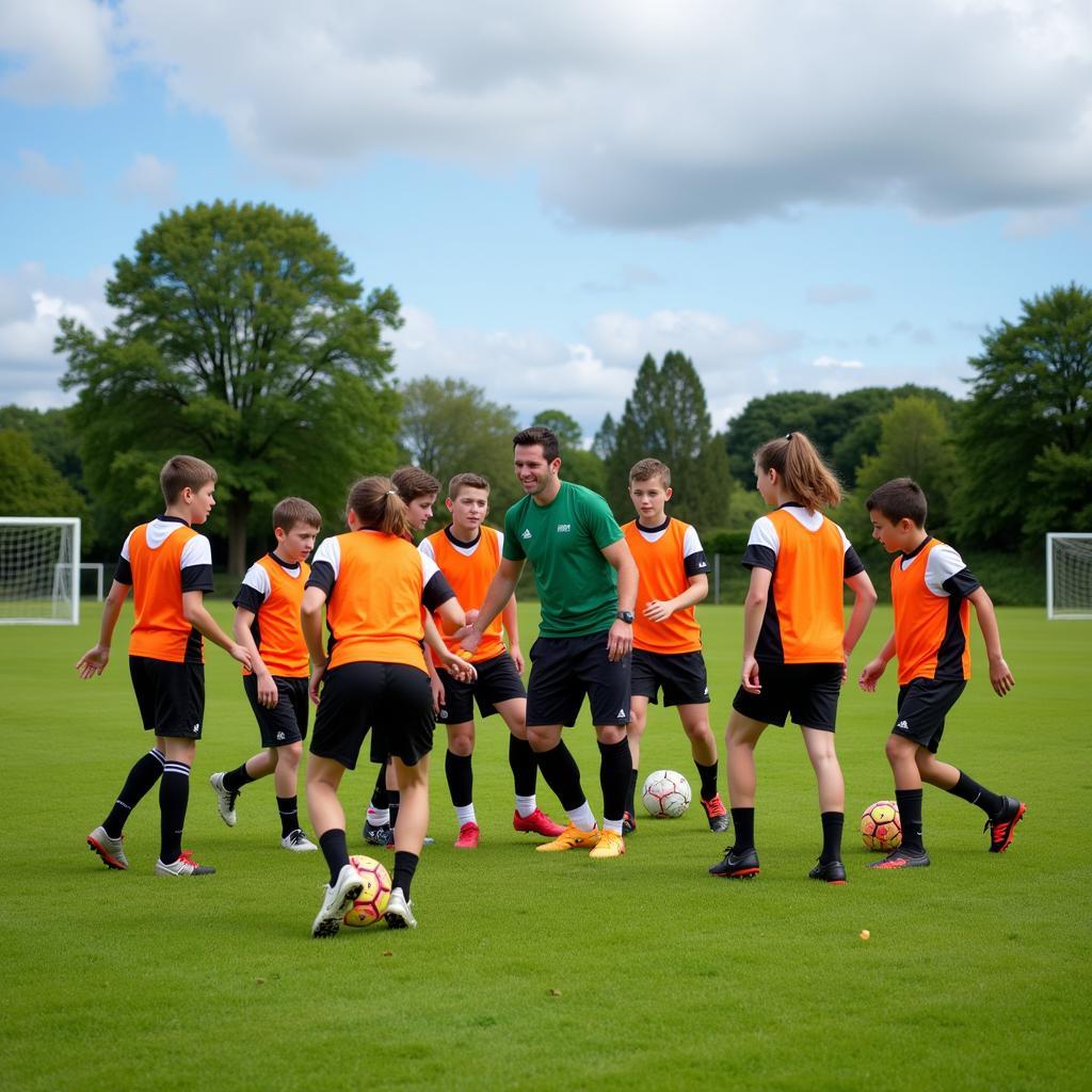 Young players training at Woodburn FC