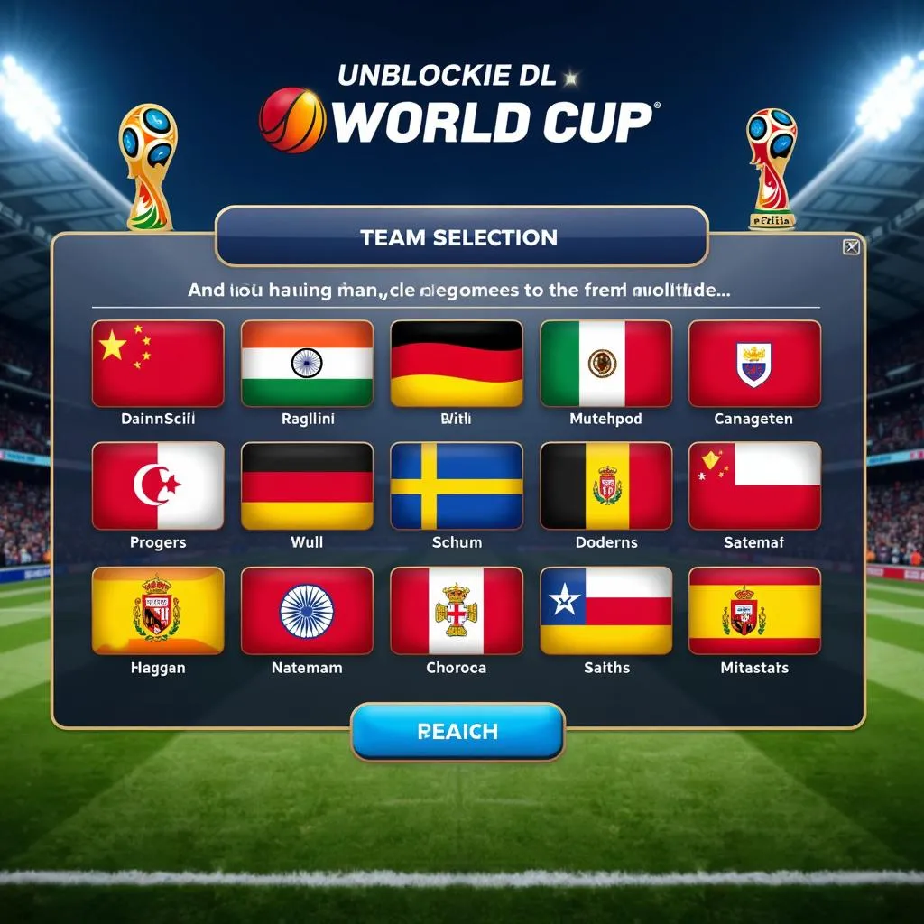 Selecting Teams in an Unblocked World Cup Game