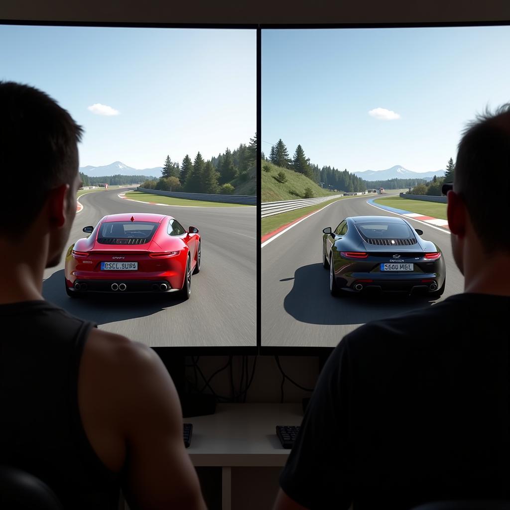 Split-Screen Forza Motorsport 4 Racing on Xbox 360