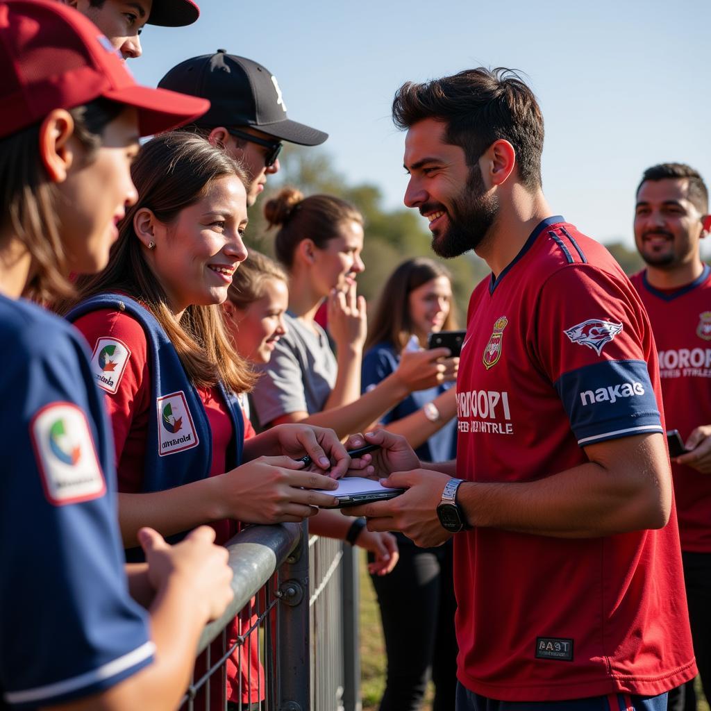 Lamine Yamal interacting with fans, showcasing the global reach of his influence and the dedication of his supporters.