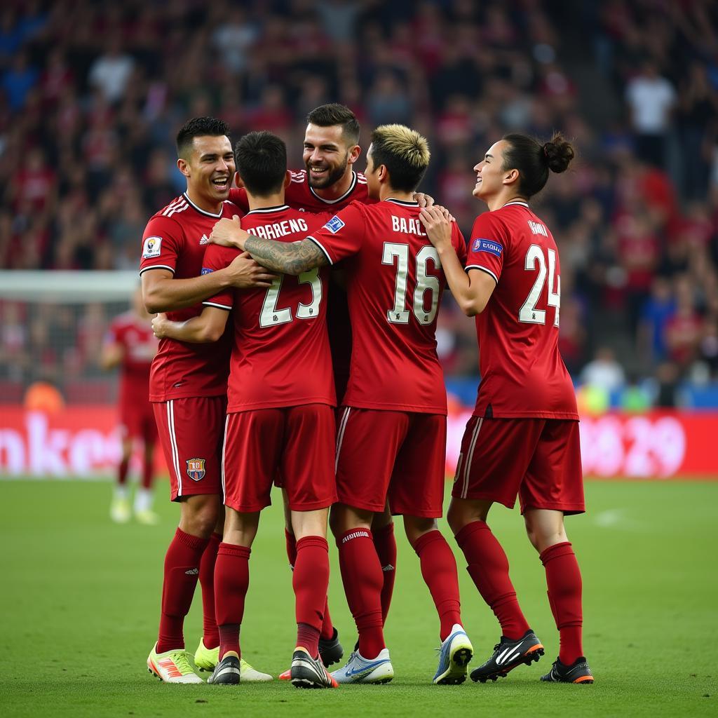 Yamal Celebrating a Goal with Teammates