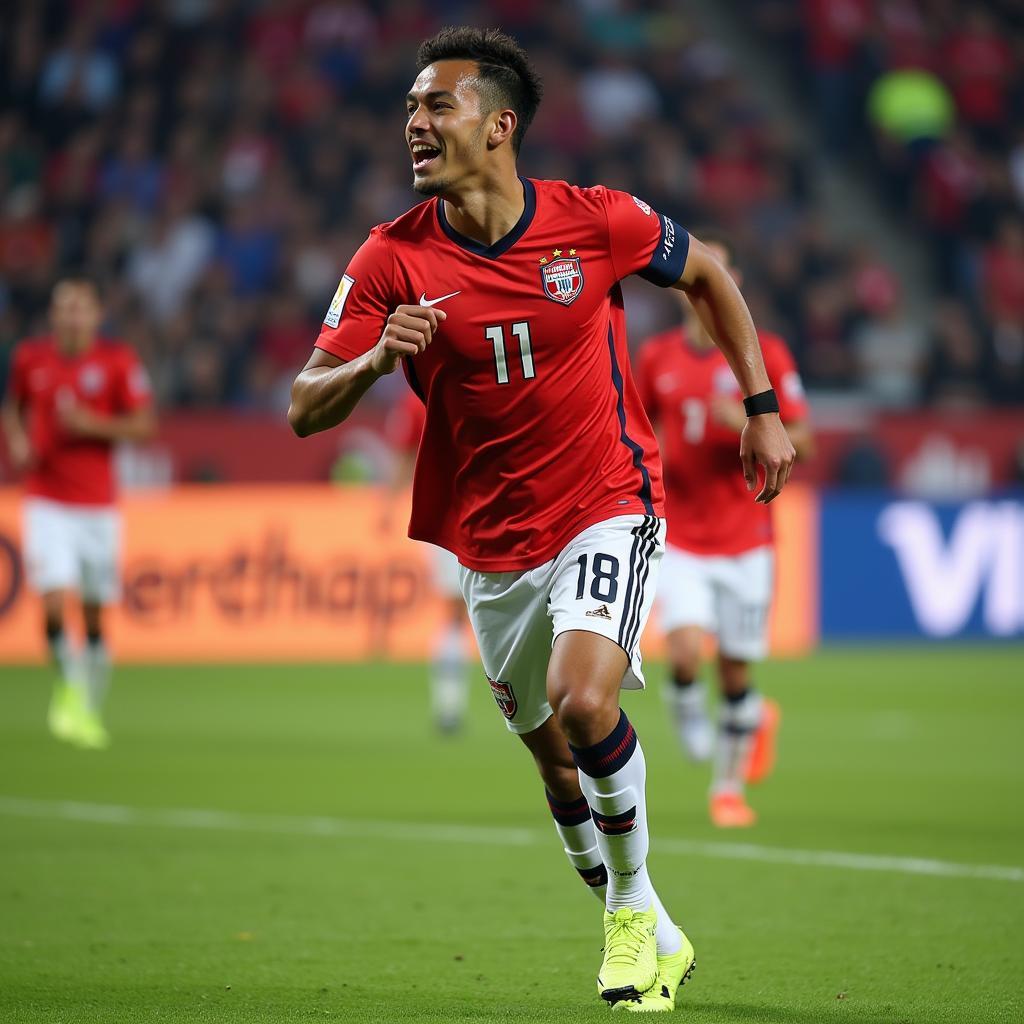 Yamal celebrating a goal with teammates