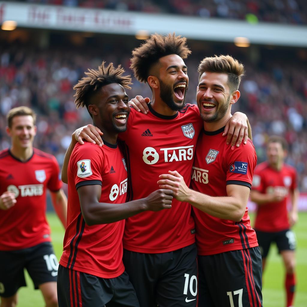 Yamal celebrating a goal with his teammates