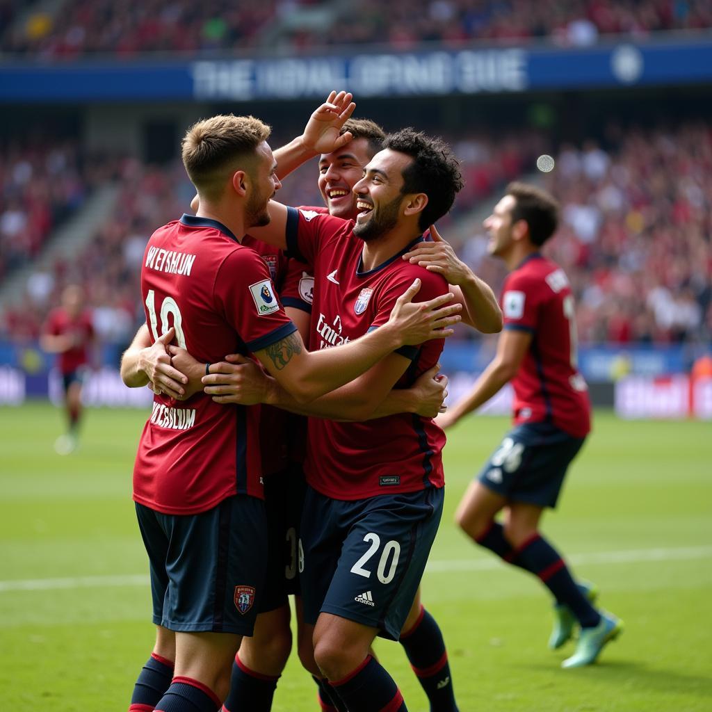 Yamal Celebrating Goal with Teammates