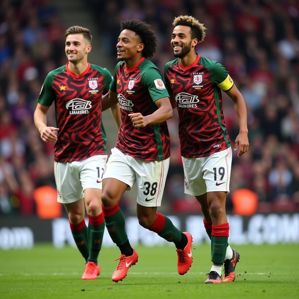 Yamal Celebrating a Goal with Teammates